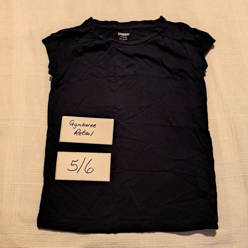Gymboree girls size 5/6 navy blue short sleeved shirt